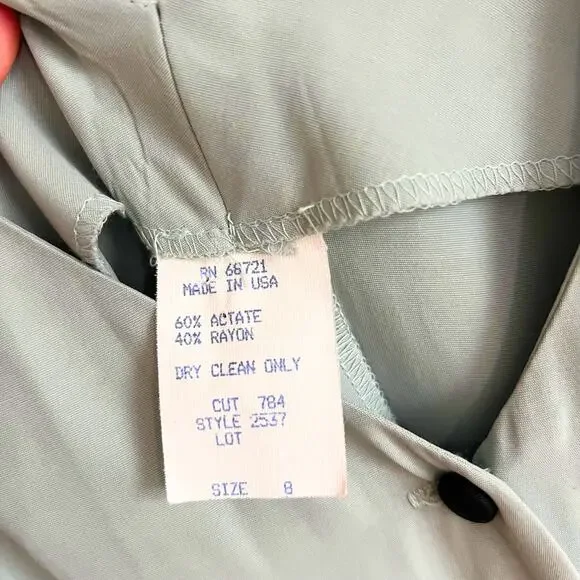 Vintage 90s Sage Green Maxi Dress Y2K Minimalist Cottagecore Grunge Size 8 - Picture 9 of 9